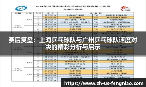 赛后复盘：上海乒乓球队与广州乒乓球队速度对决的精彩分析与启示